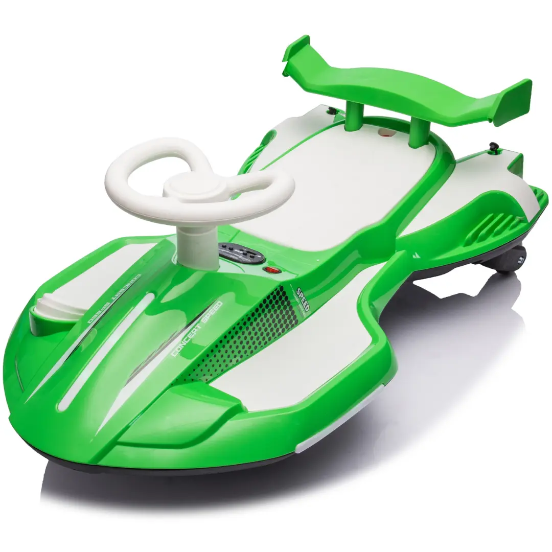 12V Kids Green Electric Scooter Ride With 360 Degree Drift Function