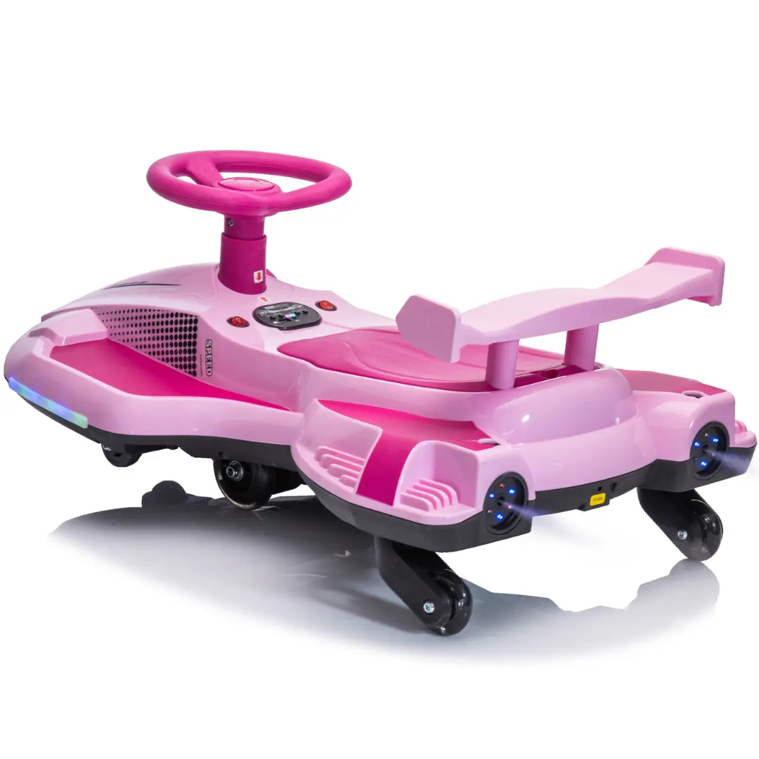 12V Kids Pink Electric Scooter Ride With 360 Degree Drift Function