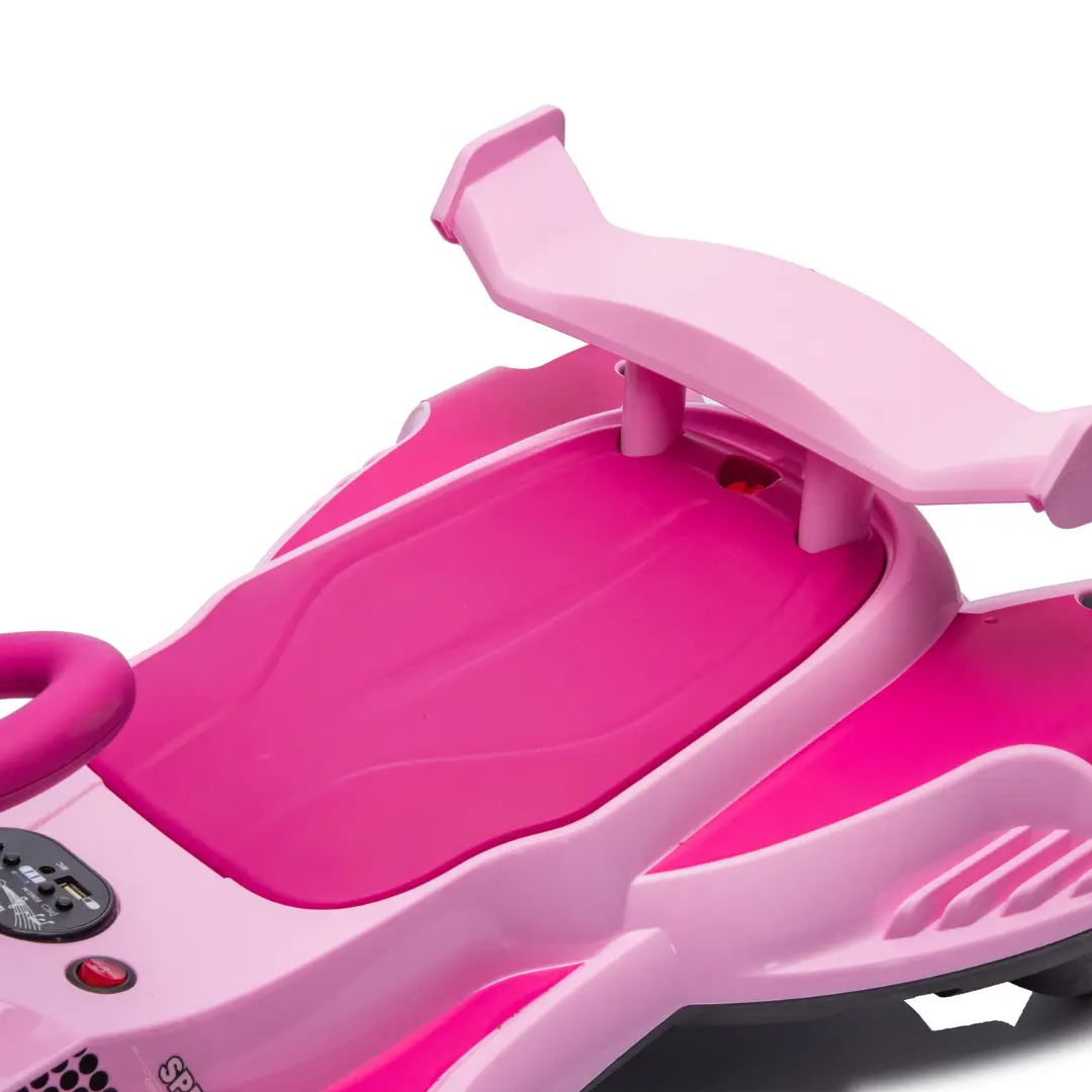 12V Kids Pink Electric Scooter Ride With 360 Degree Drift Function