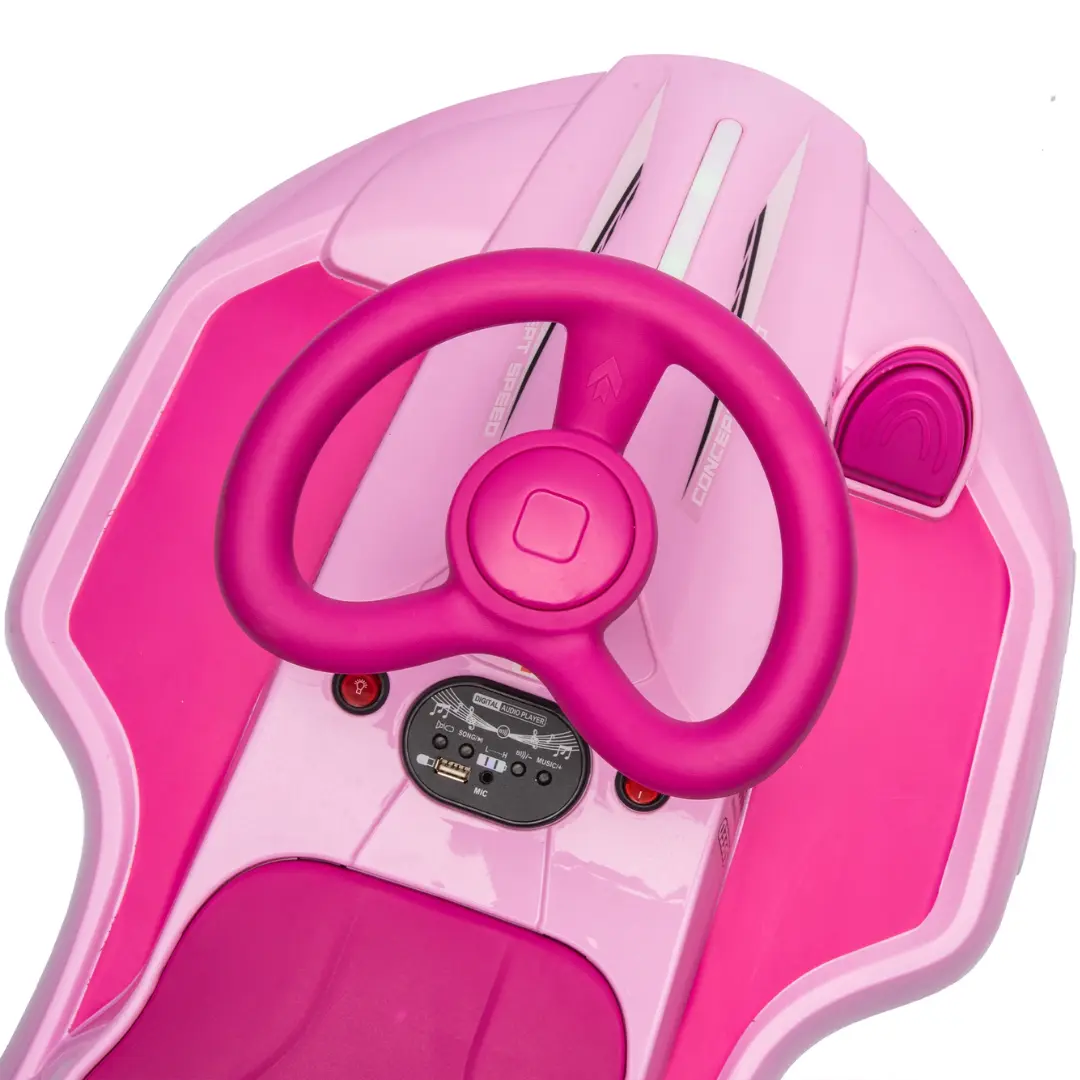 12V Kids Pink Electric Scooter Ride With 360 Degree Drift Function