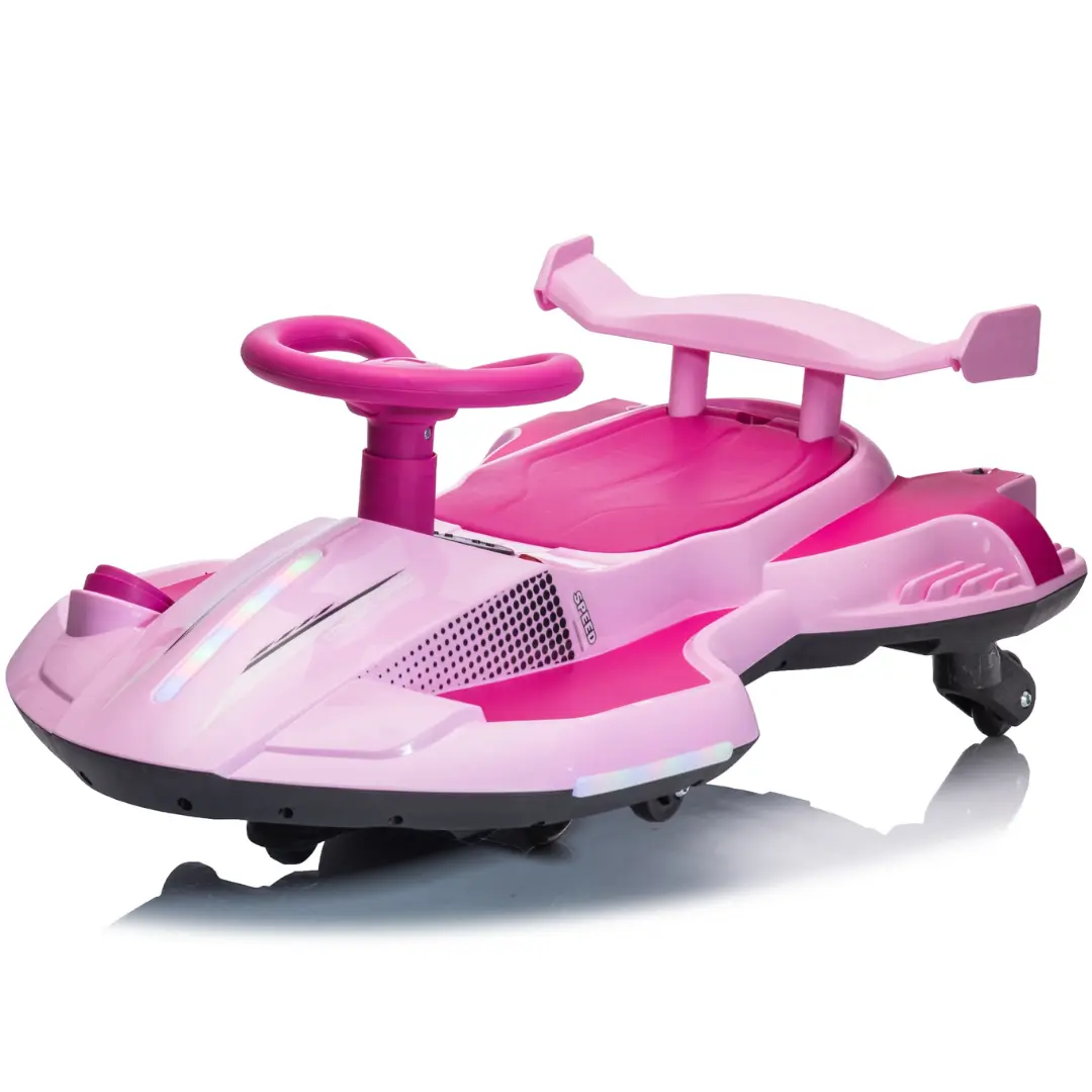 12V Kids Pink Electric Scooter Ride With 360 Degree Drift Function