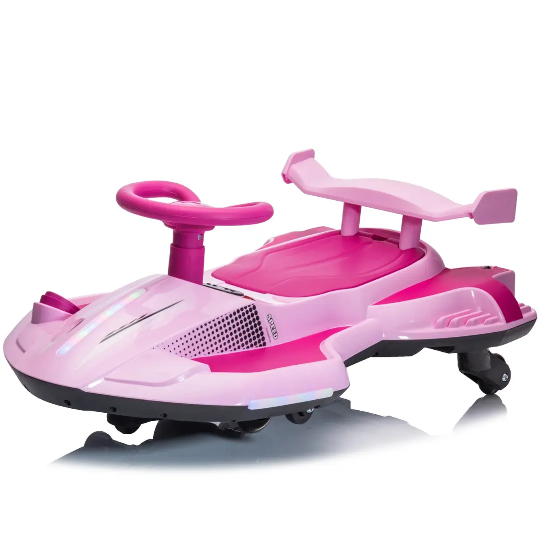 12V Kids Pink Electric Scooter Ride With 360 Degree Drift Function