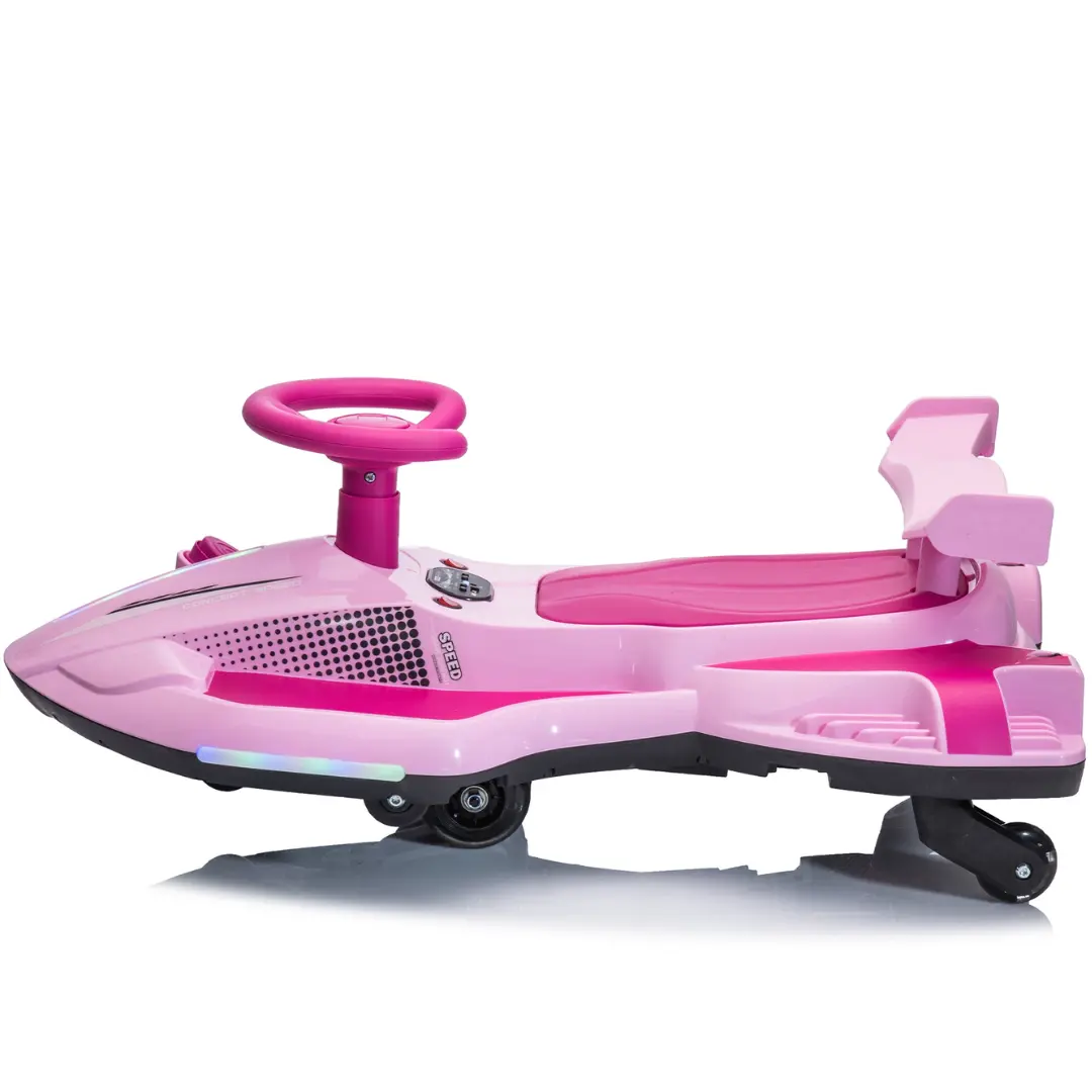 12V Kids Pink Electric Scooter Ride With 360 Degree Drift Function