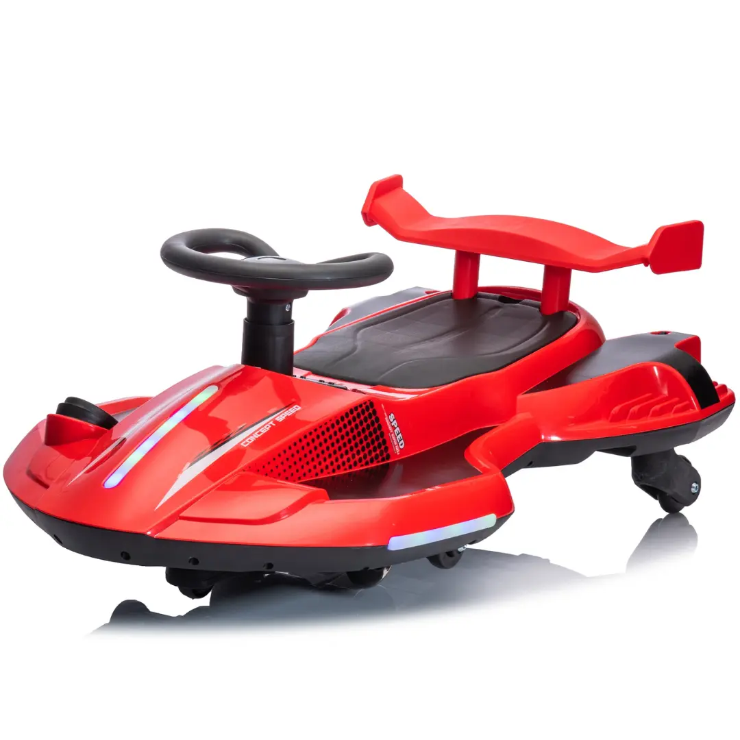 12V Kids Red Electric Scooter Ride With 360 Degree Drift Function