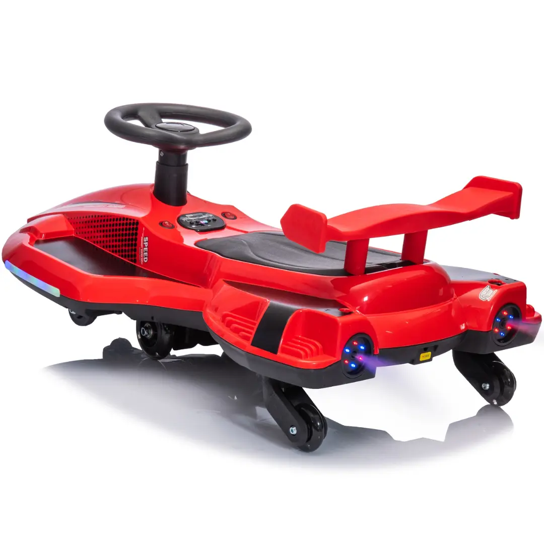 12V Kids Red Electric Scooter Ride With 360 Degree Drift Function