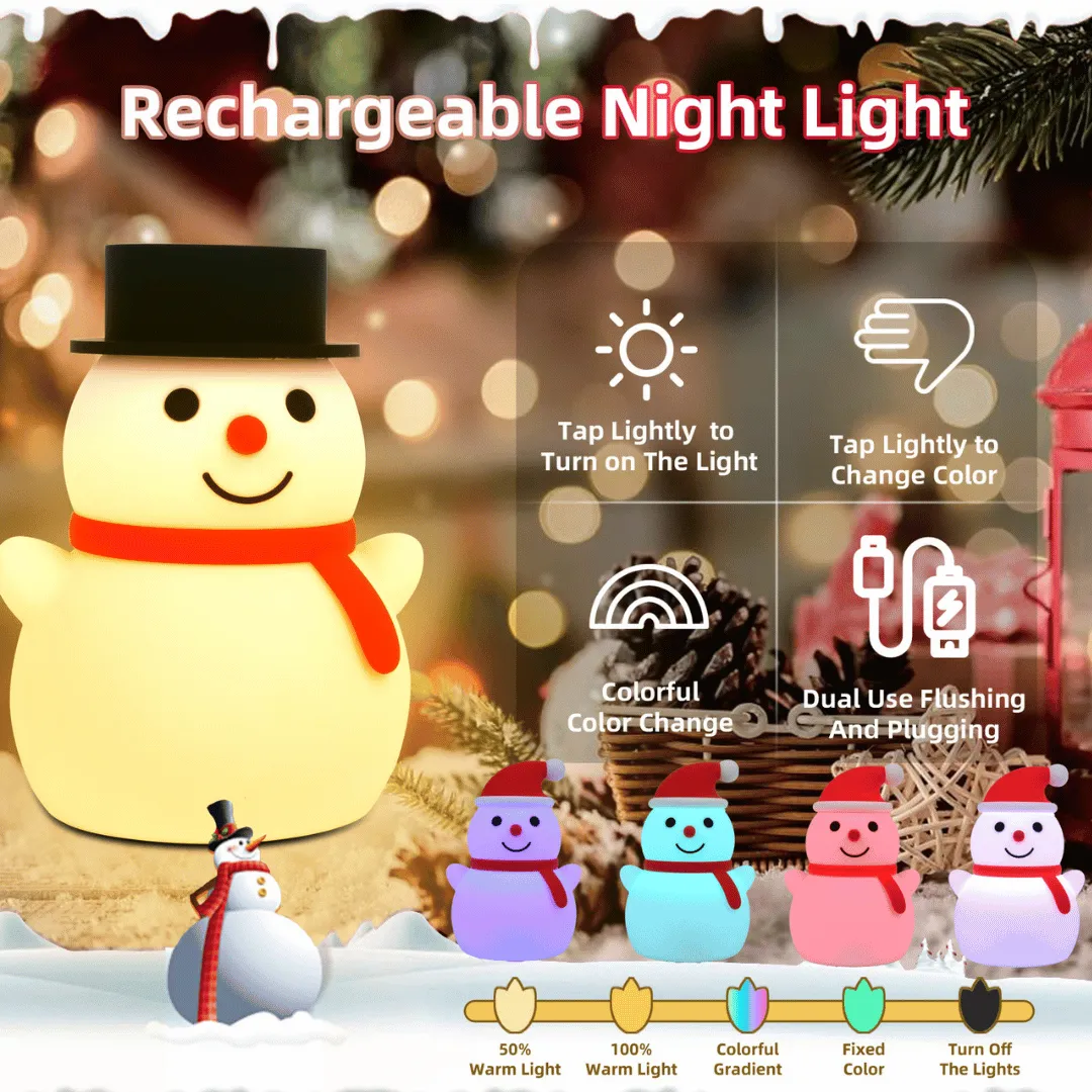 🎅Christmas Ice Man Silicone Pat Lamp Remote Control Ambient Night Light💡