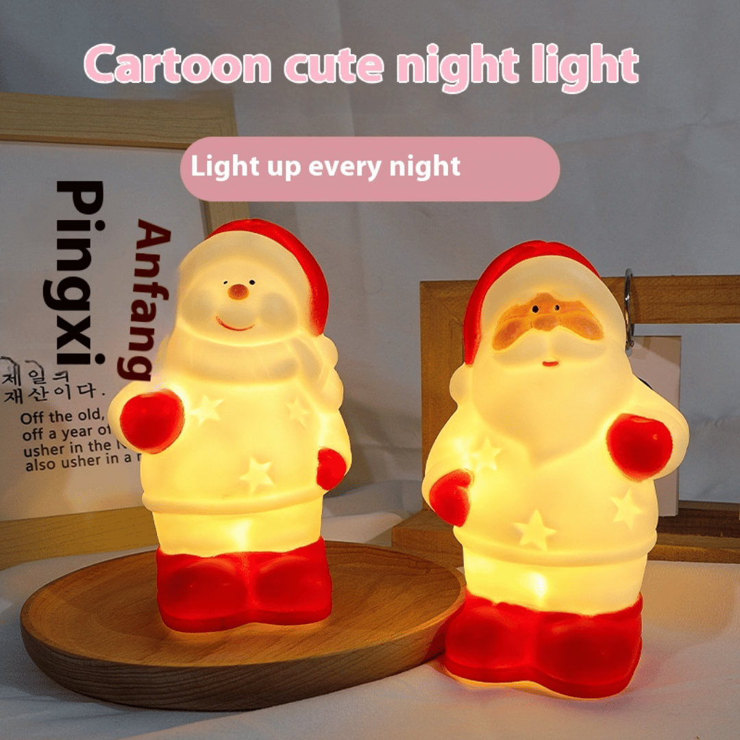 🎄Cute Christmas Snowman Night Lamp Warm Light Cartoon Ambience LED Bedside Lamp⛄