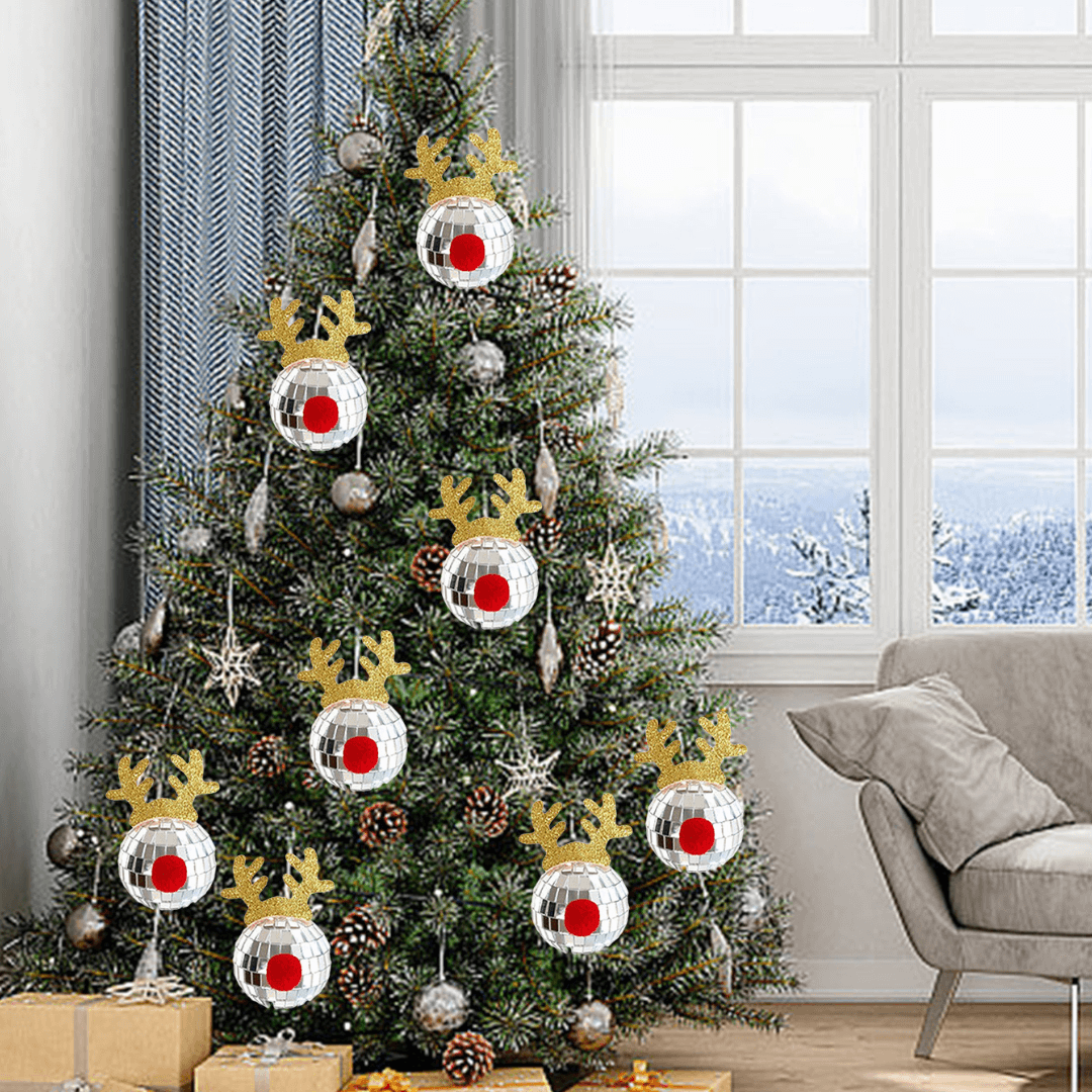 5PCS Silver Disco Ball Ornaments - Christmas 2025