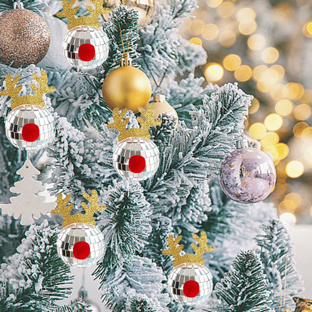 Silver Disco Ball Christmas Tree Decor