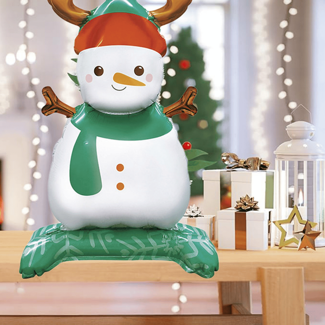 🎅8-Pack Christmas Mylar Balloons 3D Foil Standing Balloons with Santa, Snowman & Xmas Tree for Holiday Party Decor🎈