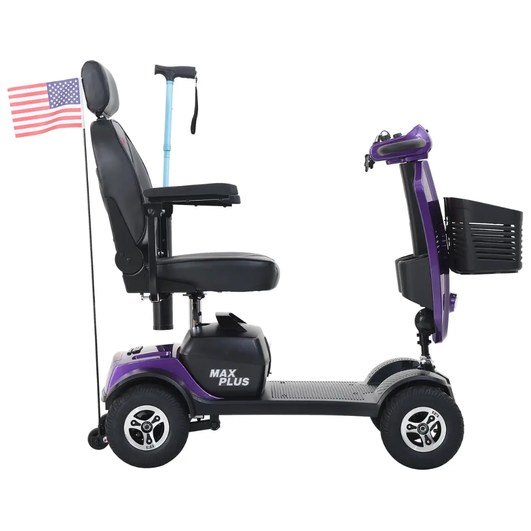 MAX PLUS PURPLE Four Wheel Outdoor Compact Mobility Scooter