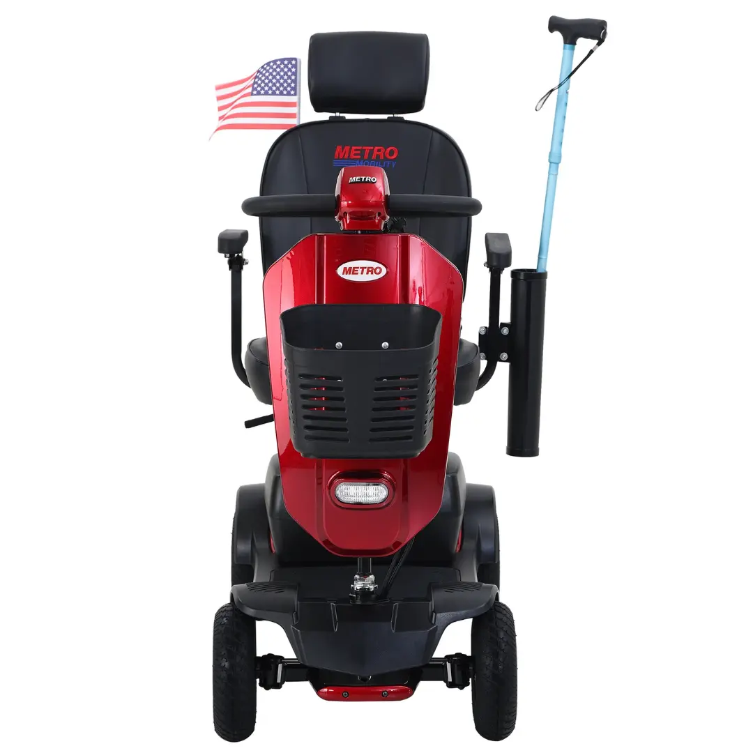 MAX PLUS RED Four Wheel Outdoor Compact Mobility Scooter